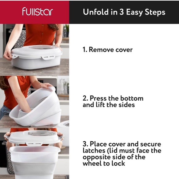 Rice Container 50 Lbs - Collapsible Large Food Container with Wheels - Rice Disp - Picture 9 of 10